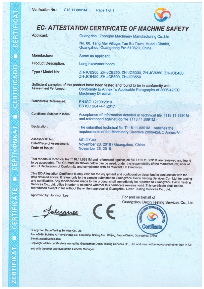 Bras supérieur de démolition de portée de HITACHI ZX490 26meters d'article de vente haut, boom 3 de démolition d'excavatrice