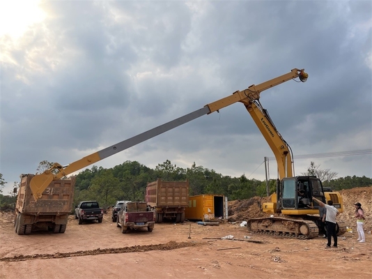 12m Téléscopic Dipper Arm Excavator Boom Orange Jaune Bleu Personnalisé 0,2-1cbm Capacité de seau
