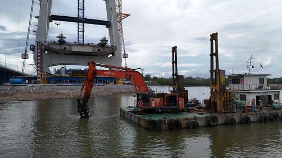 Excavateur à bras long avec seau et cylindre pour CAT KOBELCO Hitachi