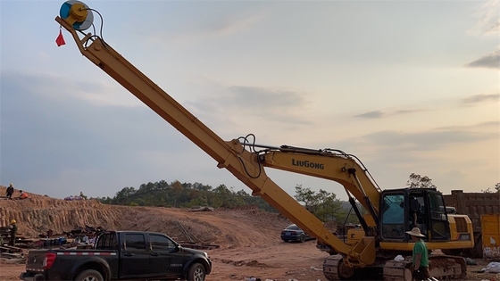 long boom de portée de boom de bras télescopique d'excavatrice télescopique en deux parties de pompe concrète