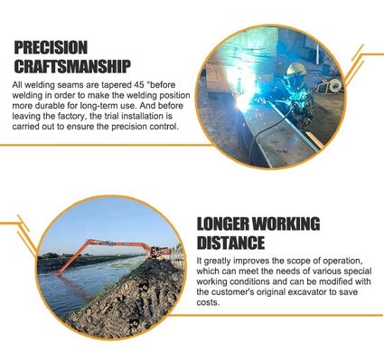 22m résistant à la rouille Mini Long Excavator Long Arm Pour Komatsu Hitachi  Etc