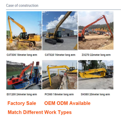 20-250ton excavatrice Long Arm 12 16 24 30M For Zoomlion Hitachi KOMATSU CAT