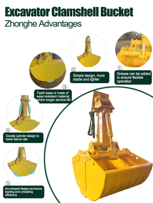 Jaune chaud/gris/etc Komatsu Durable seau à coquille mini seau de pellicule pour pellicule de pellicule de pellicule de pellicule