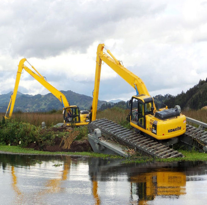 Long boom de portée de 14 mètres pour l'amphibie d'excavatrice de nettoyage de rivière