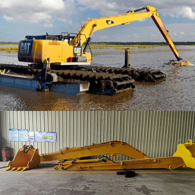 Long boom de portée de 14m pour l'utilisation d'excavatrice de CAT CAT320 au dragage de rivière