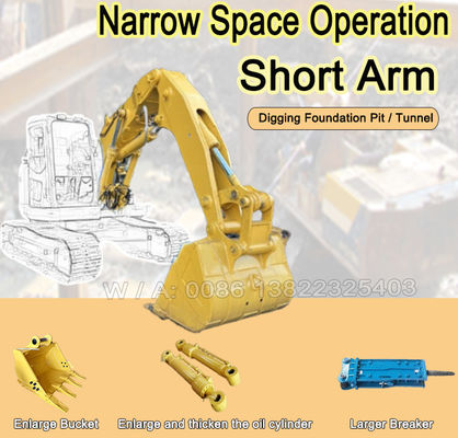 Hitachi Komatsu Excavator Tunnel Boom excavateur raccourcir le bras excavateur raccourcir le boom le bras excavateur boom et le bras creuseur boom le bras à courte portée boom