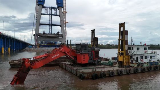 Excavateur à bras long avec seau et cylindre pour CAT KOBELCO Hitachi