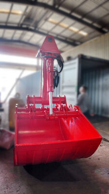 Godet à pince hydraulique pour excavatrice, godet à coquille de conception à double cylindre pour le dragage, le chargement et le terrassement