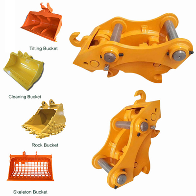 Excavateur sécurisé très efficace accouplement rapide, accrochage rapide hydraulique avec broches pour chat hitachi komatsu sanny